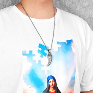 TEMU 울프 치아 남성 조각 목걸이, 남녀 공용 주얼리, 펑크, 힙합, 추가, 선물