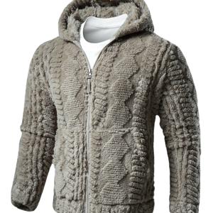 TEMU [엘슨 OBM] 솔리드 컬러 패션 후드 자켓, 긴팔 지퍼업 아우터웨어, 방풍 및 보온, 가을 겨울용 편안한 착용감, 선물용으로 이상적