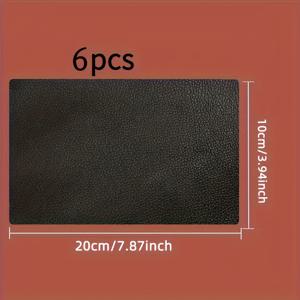 TEMU 6개입 자가 접착 가죽 수리 패치 시트 - 재봉/다림질 필요 없음, 강력 접착제로 옷, 가구, 자동차 시트, 소파의 찢김, 구멍, 손상 즉시 수리 - 세탁 가능한 내구성 비상 수리 (가죽, 패브릭 호환) - 블랙
