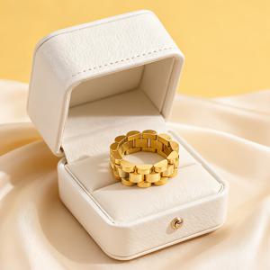 TEMU 우아하고 고급스러운 스테인리스 스틸 스트랩과 링, 발렌타인데이 선물로 추천하는 남녀공용 , 파티와 데일리 코디