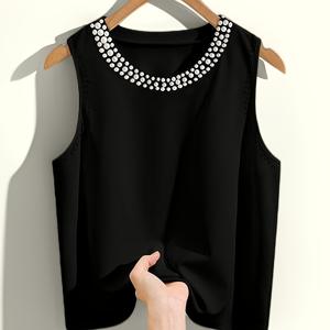 TEMU 새로운 패션 진주 여성 캐주얼 조끼