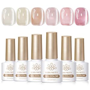 TEMU 크리미 누드핑크 펄 젤네일 컬러 데일리 오피스룩 추천 젤네일 6종 세트