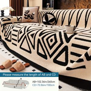 TEMU 1개 새로운 스타일 소파 보호 커버, 빈티지 엮인 편안한 소파 담요, 반려동물 친화적, 미끄럼 방지 보호, 고급스러운 스타일의 두꺼운 플러시 소파 슬립커버, 기계 세탁 가능한 부드러운 플러시 가구 장식, 안락의자, 2인용, 3인용, 4인용 및 섹셔널 소파에 적합