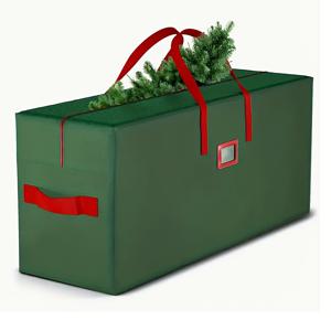 TEMU 초대형 크리스마스 트리 보관백 - 조립되지 않은 8피트(약 2.4미터) 인조 크리스마스 트리 보관 가능. PE 소재, 태그 슬롯 및 손잡이 포함, 트리 보관용