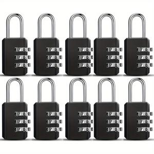 TEMU 컴팩트 3자리 조합 잠금장치 - 수하물, 배낭, , 공구상자 및 체육관 사물함용 방수 합금 자물쇠