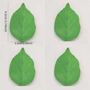 TEMU 200개 대형 녹색 잎 스티키 노트 - 자체 접착, 제거 가능한 메모 패드, 책상 정리 및 장식용 - 알림, 메시지 및 테마 노트, 스크래치 패드, 행운, 기억, 비밀 테마에 완벽함