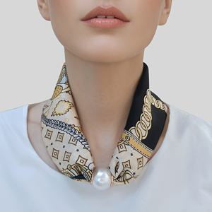 TEMU 우아한 경량 숏 스카프 - 100% 폴리에스터, 생동감 있는 프린트 패턴의 쉬운 묶음 목도리, 캐주얼 및 정장용 비탄력 장식 액세서리