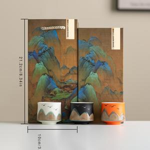 TEMU 중국풍경 스타일의 차잔 세트 (3/4/5개), 66g (2.3온스),功夫차잔, 거친 도자기 차향기, 컵, 파티 답례품, 심미적인 차잔 세트, 선물, 이벤트 기념품