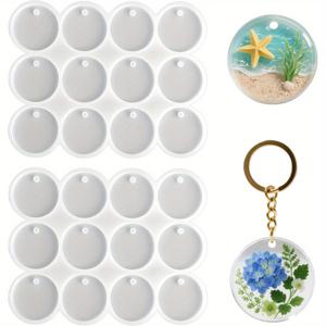 TEMU 2D 플랫 - 2개 12구 레진 키체인 몰드, 1.18