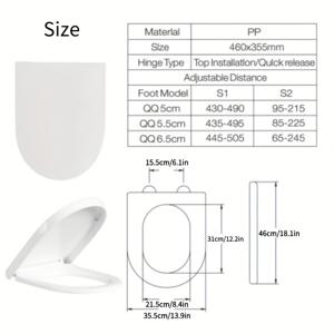 TEMU 1개 대부분의 변기에 호환 가능한 소프트 클로즈 변기 커버 - 도구 없이 간편 설치, 내구성 플라스틱 변기 시트, 위생 및 홈 욕실용 쉬운 스냅 장착