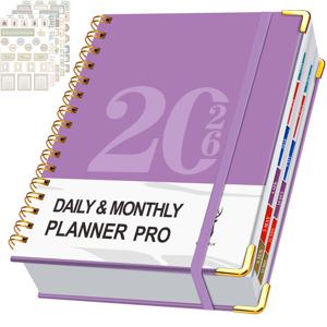 TEMU 재미있는 스티커가 있는 2026 플래너 (스파이럴 제본) - 365일을 위한 400페이지 디자인 - 주간 및 월간 레이아웃 포함 - 효과적인 스케줄링 및 업무 목록 - 자아 규율 촉진 - 시간 관리 지원 - 데일리 플래닝 포함