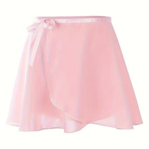 TEMU 여성 발레 댄스 스커트, 블랙 & 핑크 쉬폰 원피스 트레이닝 반바지 스커트, 댄스 연습에 완벽