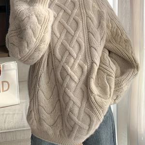 TEMU 플러스 사이즈 - 플러스 사이즈 - 플러스 사이즈 루즈핏 캐주얼 라운드넥 긴팔 풀오버 스웨터