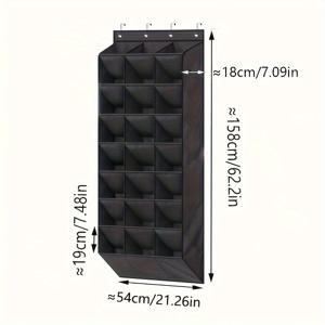 TEMU 1pc 캐주얼 스타일 오버 더 도어 행잉 오더리너, 24 개의 포켓 8 층 다기능 스토리지 백, 신발, 부츠 및 다양한 아이템을 위한 견고한 비직조 직물, 접이식, 검정색