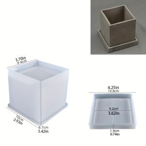 TEMU 원형, 사각, 육각형 화분용 실리콘 몰드, 레진 몰드, 필통, 석고 용기, 콘크리트 화분, 육각형 시멘트 화분, 다육 식물 재배용 화분 몰드, 양초 홀더, 아로마 컵 몰드