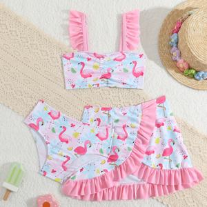 TEMU 2508 여아용 3피스 수영복