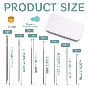 TEMU 대형 바늘머리가 특징인 손바느질 바늘 100개 세트입니다. 7가지 다양한 사이즈로 제공되며, 자수, 뜨개질 및 다양한 재봉 및 수선 프로젝트에 적합합니다.