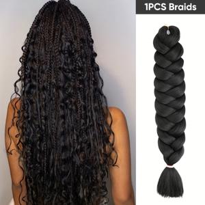 TEMU 1 루트 프리 스트레치 익스텐션 엄청난 브레이드 헤어 | 40인치 멀티컬러, 전문가용 합성 섬유, 부드러운 질감, 및 롤플레잉에 이상적, 할로윈 및 크리스마스 선물로 완벽