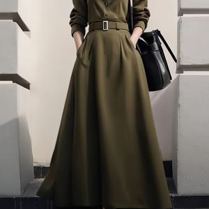 TEMU 행운을 부르는 허리라인을 드러내는 멀티 버튼 여성 원피스