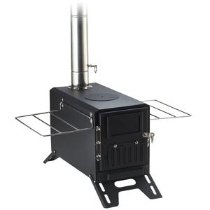 TEMU A 403 탄소강 텐트 스토브, 휴대용 나무 연소 캠핑 스토브 (스테인리스 스틸 배관 튜브 및 서랍 포함), 야외 난방 및 요리에 적합. 장치 크기.3*21.7*12.6인치