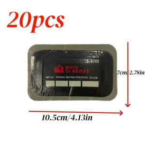 TEMU 차량, 트럭, 버스 및 트랙터의 펑크 수리를 위한 4.13인치 x 2.75인치 크기의 튼튼한 사각 타이어 수리 패치 20개입