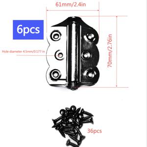 TEMU 스테인리스 스틸 나비 경첩 6세트 - 자동 닫힘 플랫 헤드 경첩, 녹 방지 스프링 수납장 문 경첩, 스테인리스 스틸 스크린 도어 경첩, 가정용 하드웨어, 자동문 잠금 장치 스프링 경첩 (나사 36개 포함)