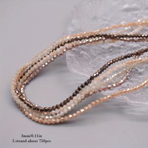 TEMU 3mm 5가닥 약 750개 매치 디자인 컬러 멀티컬러 바이콘 유리 구슬 - DIY 주얼리, 팔찌 목걸이 액세서리용 커팅된 스페이서 구슬