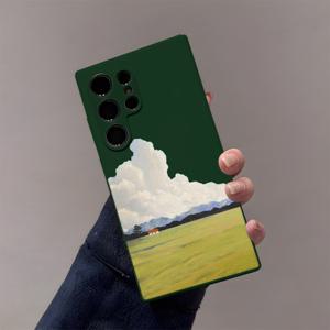 TEMU 폰 케이스: 구름 풍경 진녹색 소프트 케이스, 갤럭시 S25 S24 울트라 S24플러스 S24FE S23 S23플러스 S23FE S22 S22플러스 S21FE S20 S20플러스 S20FE S10 S10E S10플러스 노트10 프로 노트20 울트라 호환