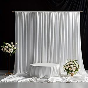 TEMU 클래식 화이트 웨딩 의식 배경 장식 - 6.63피트 x 6.63피트, 생일 파티, 데이 의식, 브라이덜 샤워, 어버이날 선물, 무대 장식, 기념일, 결혼식 축하, 장식에 적합