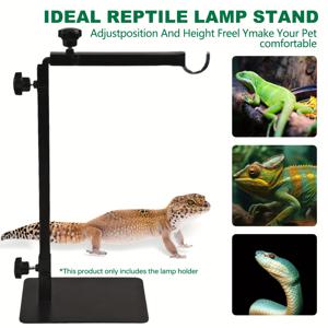 TEMU 토끼, 도마뱀, 게코, 뱀, 파로트, 새, 식물 성장 조명에 적합한 작은 조절 가능한 및 확장 가능한 금속 스탠드, 수조, 애완 동물 집, 또는 데스크탑에 위치할 수 있습니다, 배터리가 없습니다.