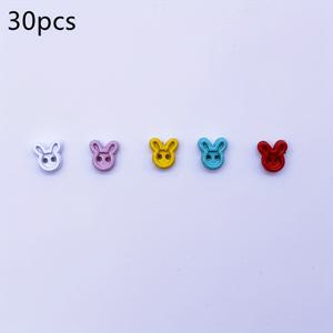 TEMU 30개/2홀 4mm 미니 토끼 머리 단추, 미니 메탈 단추, 인형 단추, 인형 재봉 공예 용품