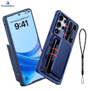 TEMU 삼성 갤럭시 S25 울트라 케이스 (2025년 모델) | 지갑형 카드 홀더 (4슬롯) + 회전식 카메라 커버 & 킥스탠드 | 충격 방지 풀바디 PC 케이스 (손목 스트랩 포함) | 여성/남성용 명절 선물, 가족 여행용 봄 명절 선물