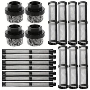 TEMU 그라코 390, 395, 490, 495, 595 스프레이어와 호환 가능한 18피스 스프레이 필터 키트, 스프레이 펌프 필터 4개 및 내부 코어 필터 7개 포함, 스프레이 건 필터 7개