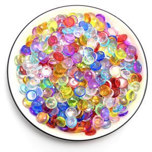 TEMU 아크릴 평면 구슬 100개, 만칼라용 다양한 색상의 교체 돌, 장식 조약돌, 비즈 및 보석 (화병 채우기, 수족관 장식 및 물고기 및 거북이 탱크 공예에 적합)