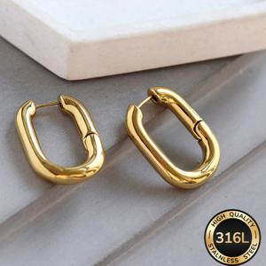 TEMU 알러지 방지 스테인리스 골드 도금 귀걸이, 변색 방지, 편안하고 다용도, 심플하고 우아한 데일리 파티용 여성 패션 액세서리, 고품질 주얼리 선물