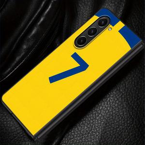 TEMU 휴대폰 케이스 - 블루 축구 테마 후면 커버 케이스, 삼성 갤럭시 폴드 시리즈 (Fold3, Fold4, Fold5, Fold6, Fold7 포함) 호환, 숫자 7 특징