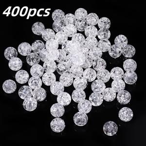 TEMU 400개 화이트 크랙 아크릴 비즈 - 8/10mm 혼합 사이즈 스페이서 비즈, DIY 주얼리 만들기, 팔찌, 목걸이, 귀걸이용 반짝이는 공예 재료 - 독특한 선물 아이디어, 주얼리 제작용 비즈