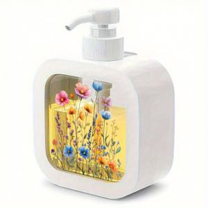 TEMU 꽃무늬 디자인의 수동 펌프 디스펜서 병 - 비누, 로션, 세정세럼을 위한 휴대용 용기 - 주방, 욕실, 사무실 또는 외출 시 사용에 적합 - 완벽한 휴일 선물 (할로윈, 크리스마스)