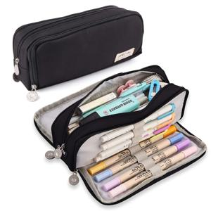 TEMU 넉넉한 지퍼형 연필 케이스 - 다중 수납 공간이 있는 보관 상자, 학교, 대학 및 사무실에 적합, 펜, 화장품 및 미술 용품 보관에 완벽 - 훌륭한 선물, 신학기 선물, 교실 보상, 아버지의 날 선물