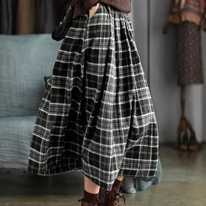 TEMU A라인 롱 스커트, 캐주얼 휴가용 탄성 허리 밴드 및 포켓 디자인, 봄/여름 인기 아이템