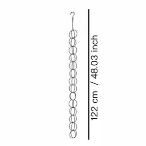 TEMU 블랙 원형 빗물 체인 1개, 철제 링형 빗물 체인, 블랙 분체 도장 알루미늄 장식용 빗물 저장 체인, 배수로용