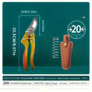 TEMU 일본산 고탄소강 과수 전문가용 가위, 정원용 가위, 칼 세트 (스프링 액세서리 포함) - 전문 정원용 가위, 과수원용 가위, 분재용 가위 - 내구성 강화, 조립 불필요, 산업용 도구