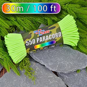 TEMU 1롤 (30m/15m x 4mm) 고강도 야광 로프 - 550 lbs 인장 강도, 4mm 두께 7코어 발광 비상 생존 코드, 캠핑용 UV 야광, 방풍 텐트 로프, 팔찌 제작 (폴리에스터 혼합) - 마그네슘/스파커 미포함