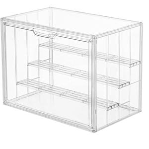 TEMU 4단 투명 아크릴 컬렉터블 디스플레이 케이스 - 헤비듀티 높이 조절 가능 스택형 취미 피규어 쇼케이스 박스 (ic 도어 & 3단 선반 포함), 먼지 방지 경량 프레임, 액션 피규어, 모델, 애니메이션 스태츄용 (수직 컬렉터용)