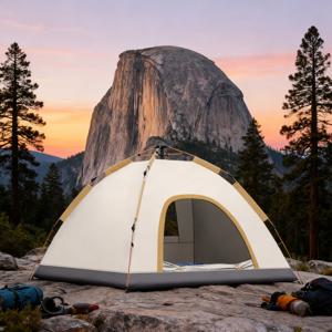 TEMU 1인용/2인용 자동 팝업 텐트 - 사계절 방풍 휴대용 캠핑 쉘터, 풋프린트 입구, 빠른 설치 아웃도어 텐트, 및 가족 캠핑용 (그린, 1인용 또는 2인용 호환)