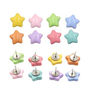 TEMU ABS 재질의 생생한 별 모양 푸시핀 24개 세트 - 코르크 보드, 사진 전시, 게시판에 사용 가능한 다양한 색상 - 사무실, 학교, 가정 장식, 정리 및 업무에 적합