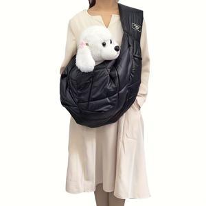 TEMU 겨울용 방한 방풍 강아지 캐리어 백팩/야외 애완동물 조끼 캐리어 - 버튼 잠금 장치, 추운 날씨용 두꺼운 소재, 소형 및 중형 강아지에게 편안함, 핸즈프리, 수의사 방문, 쇼핑용 - 비와 눈에 적합