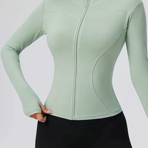 TEMU 2025년 신상 가을 여성 블랙 재킷 | 스포츠 캐주얼 크루넥 스웨트셔츠, 신축성 좋은 원단, 단색 패턴.