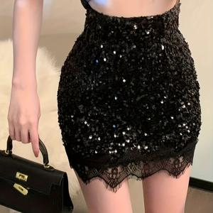 TEMU 여성용 반짝이 시퀸 & 레이스 숏 A라인 스커트 드레스 - 하이웨이스트 파티 웨딩 프롬 드레스, 숏 길이, 사계절 착용 가능 (신축성 없음, 손세탁 가능) - 솔리드 컬러 우아한 의상