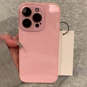 TEMU 휴대폰 케이스 - 아이폰 16, 15, 14, 13, 12, 11 Pro Max용으로 디자인된 세련되고 매끄러운 단색 광택 휴대폰 케이스. 렌즈 보호 기능과 충격 방지 범퍼, 내구성 있는 하드 백이 특징입니다.